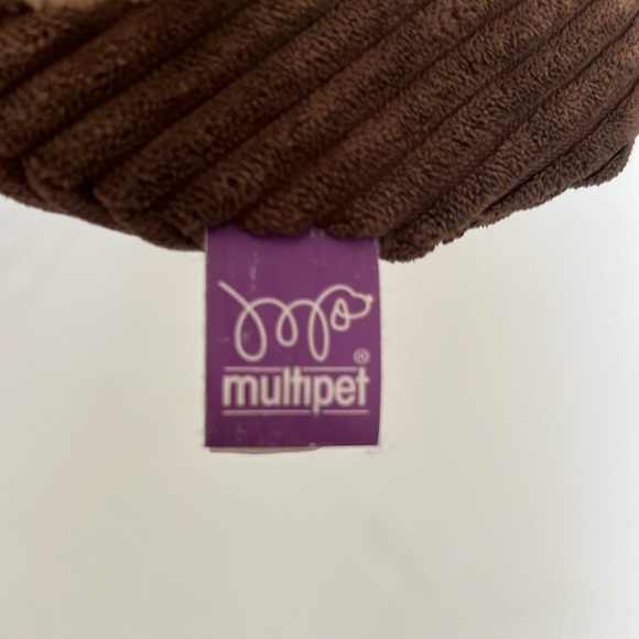 Multi-Pet Brown Corduroy Donkey  Disk Squeaky Dog Toy - Picture 3 of 4